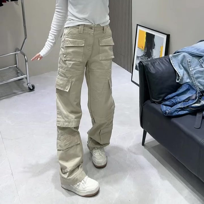 欧货2026春新款今年流行爆款高腰宽松直筒多口袋工装阔腿牛仔裤女,女装/女士精品,牛仔裤,淘宝优惠券,粉丝福利购,淘宝优惠卷