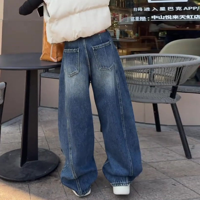 美式复古2026春新款今年流行爆款高腰宽松直筒洗水弯刀阔腿牛仔裤,女装/女士精品,牛仔裤,淘宝优惠券,粉丝福利购,淘宝优惠卷