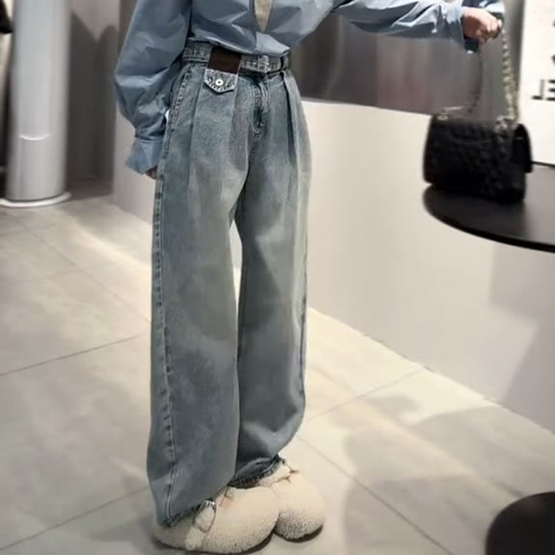今年流行爆款2026春新款梨形身材高腰宽松洗水复古直筒阔腿牛仔裤,女装/女士精品,牛仔裤,淘宝优惠券,粉丝福利购,淘宝优惠卷