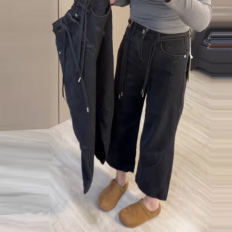 美式复古2026春新款今年流行爆款高腰宽松直筒做旧九分阔腿牛仔裤,女装/女士精品,牛仔裤,淘宝优惠券,粉丝福利购,淘宝优惠卷