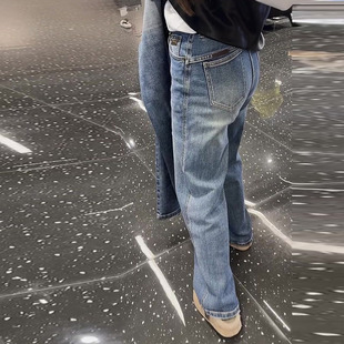 美式复古2026春新款今年流行爆款高腰宽松直筒窄版洗水烟管牛仔裤