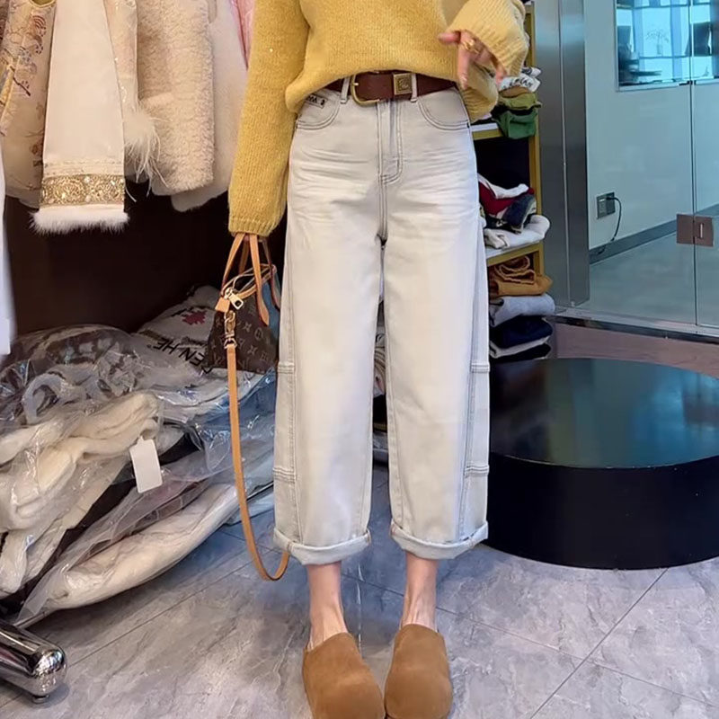 今年流行爆款2026春新款梨形身材高腰宽松直筒洗水阔腿九分牛仔裤,女装/女士精品,牛仔裤,淘宝优惠券,粉丝福利购,淘宝优惠卷
