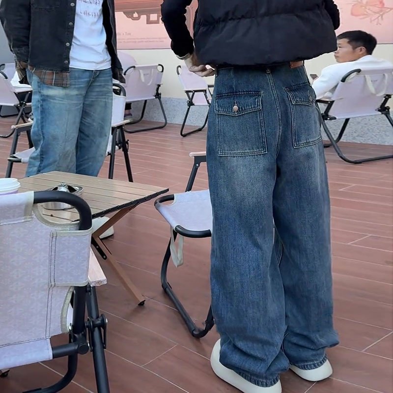 加绒美式复古2025冬季新款今年流行爆款高腰宽松直筒阔腿牛仔裤女,女装/女士精品,牛仔裤,淘宝优惠券,粉丝福利购,淘宝优惠卷