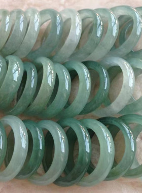 4-23号天然翡翠玉戒指翡翠玉指环男女款玉指环玉戒指戒圈细款宽版