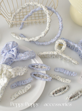 PeppyPeppy碎花发夹女甜美后脑勺大号抓夹发箍发卡简约气质