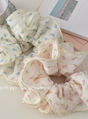 PeppyPeppy韩系新款甜美森系碎花大肠发圈超大慵懒蓬松大肠圈发绳