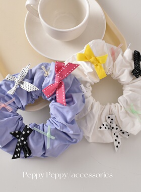 peppypeppy韩系ins风布艺蝴蝶结大肠发圈少女甜美度假风马尾发饰