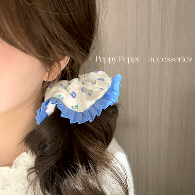 韩系女超大碎花甜美花边大肠发圈