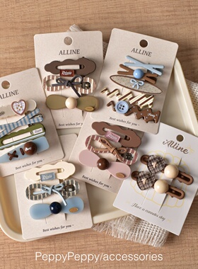 PeppyPeppy蓝粉可露丽～韩系可爱发夹百搭蝴蝶结发卡头饰造型发饰