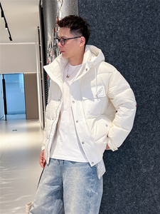 Y先生 高街美式亮面羽绒服男潮牌新款ins加厚保暖面包服外套冬季