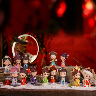 国潮古风金陵十二钗红楼梦系列黛玉可爱心意盲盒手办玩具礼物摆件