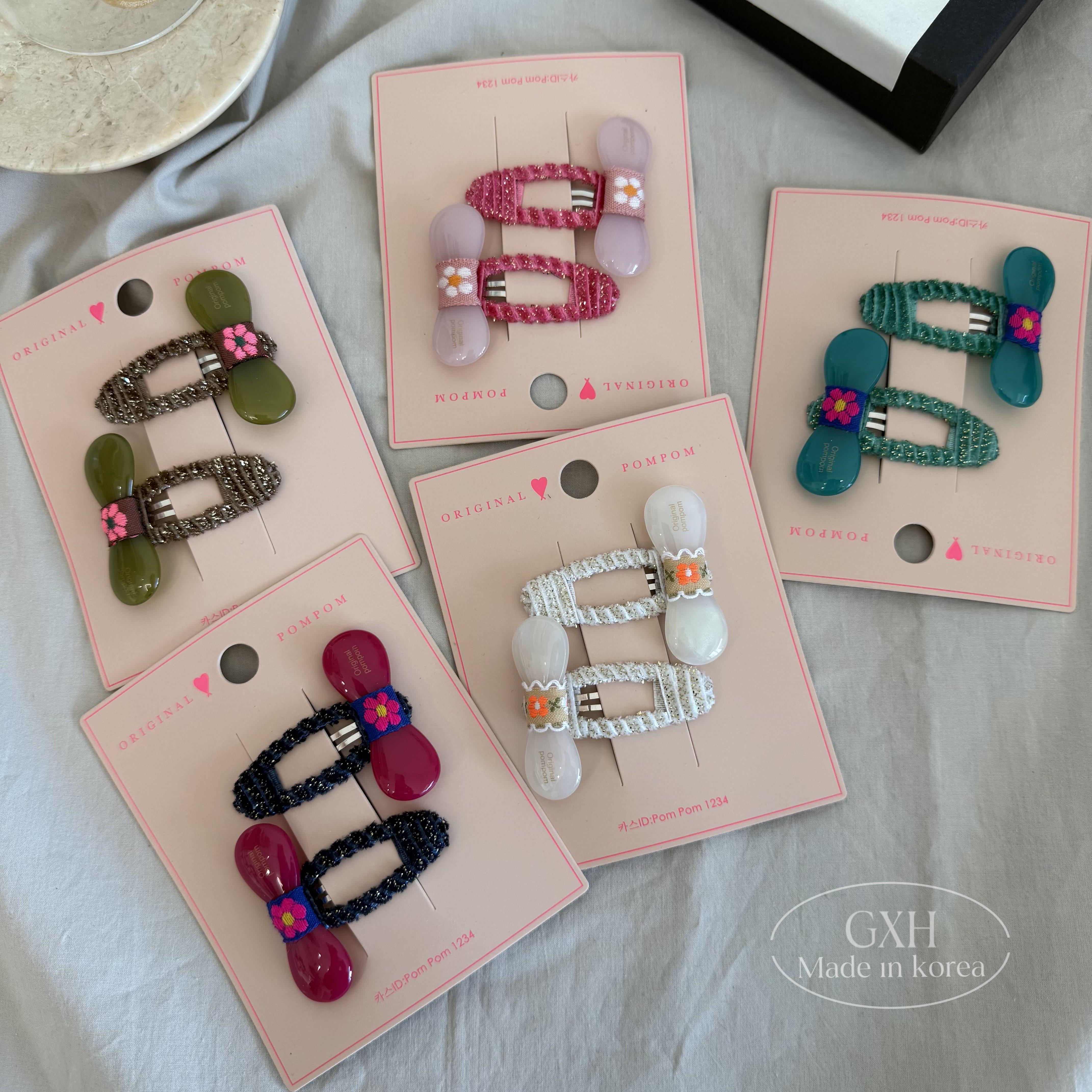 包邮韩国进口pom彩色清透蝴蝶结对夹亮丝发夹女童百搭亚克力边夹,饰品/流行首饰/时尚饰品新,发饰,淘宝优惠券,粉丝福利购,淘宝优惠卷