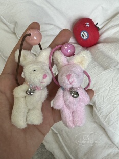 玩偶毛兔女童绕绕绳戴项链单根球球发绳软萌高马尾头绳卡哇伊发圈