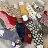 折扣孤品款 韩国女袜花朵熊中筒袜小狗小鸡彩色棉袜花边麻花舒适袜