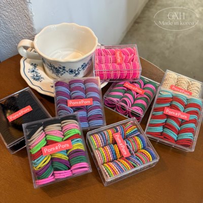 韩国POMPOM亮彩基础系股结小发圈