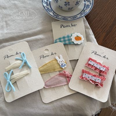 pom.kr韩系可爱百搭花边兔发夹