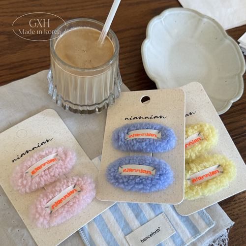 niannian秋冬毛毛椭圆羊羔毛BB夹