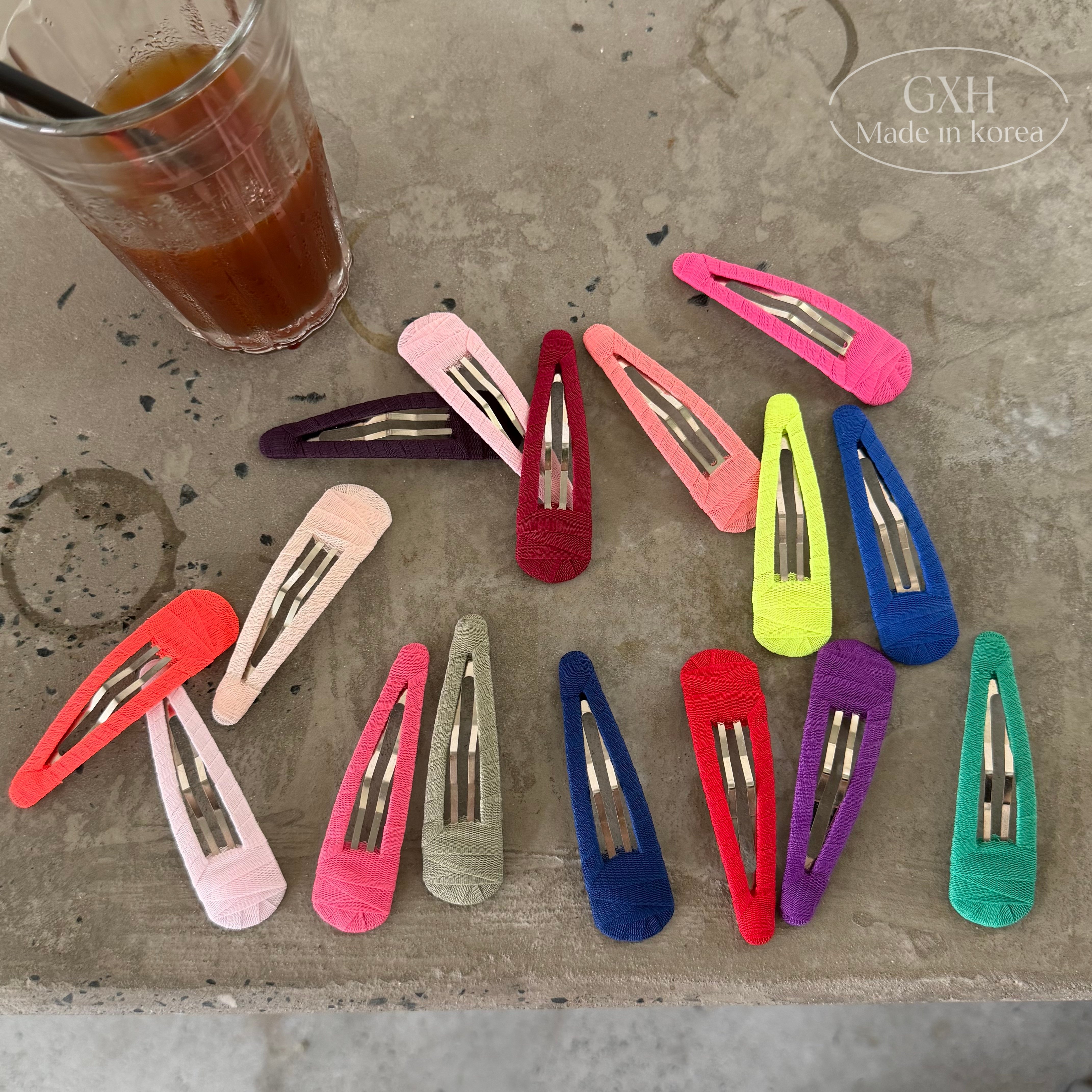 包邮韩国进口布艺森系彩色水滴BB夹高级感侧边刘海发卡碎发夹发饰