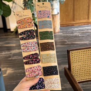 包邮韩国进口田园碎花新款花边水滴矩形BB夹少女甜美边夹女童发饰