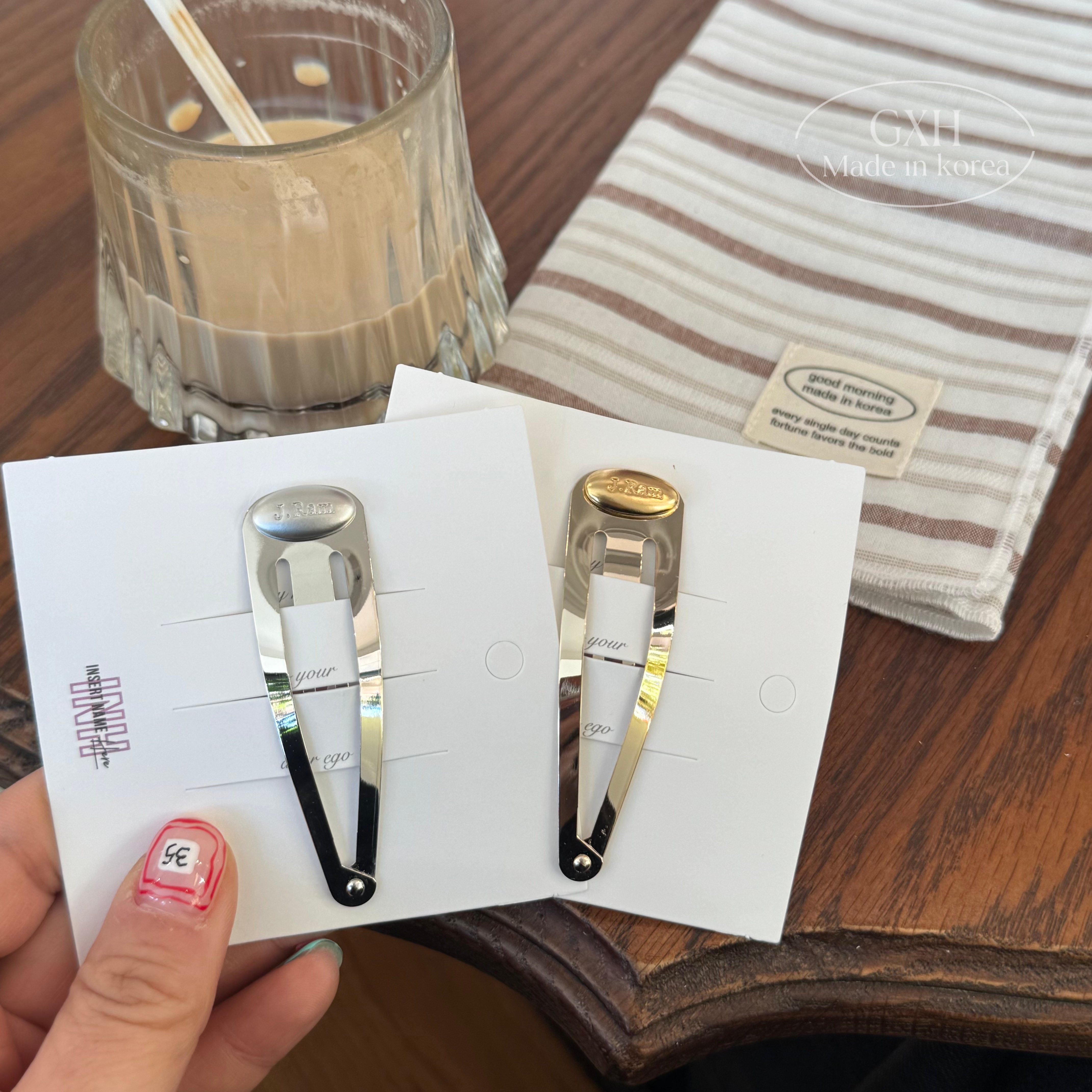 韩国进口J.Ram高级质感金属BB夹