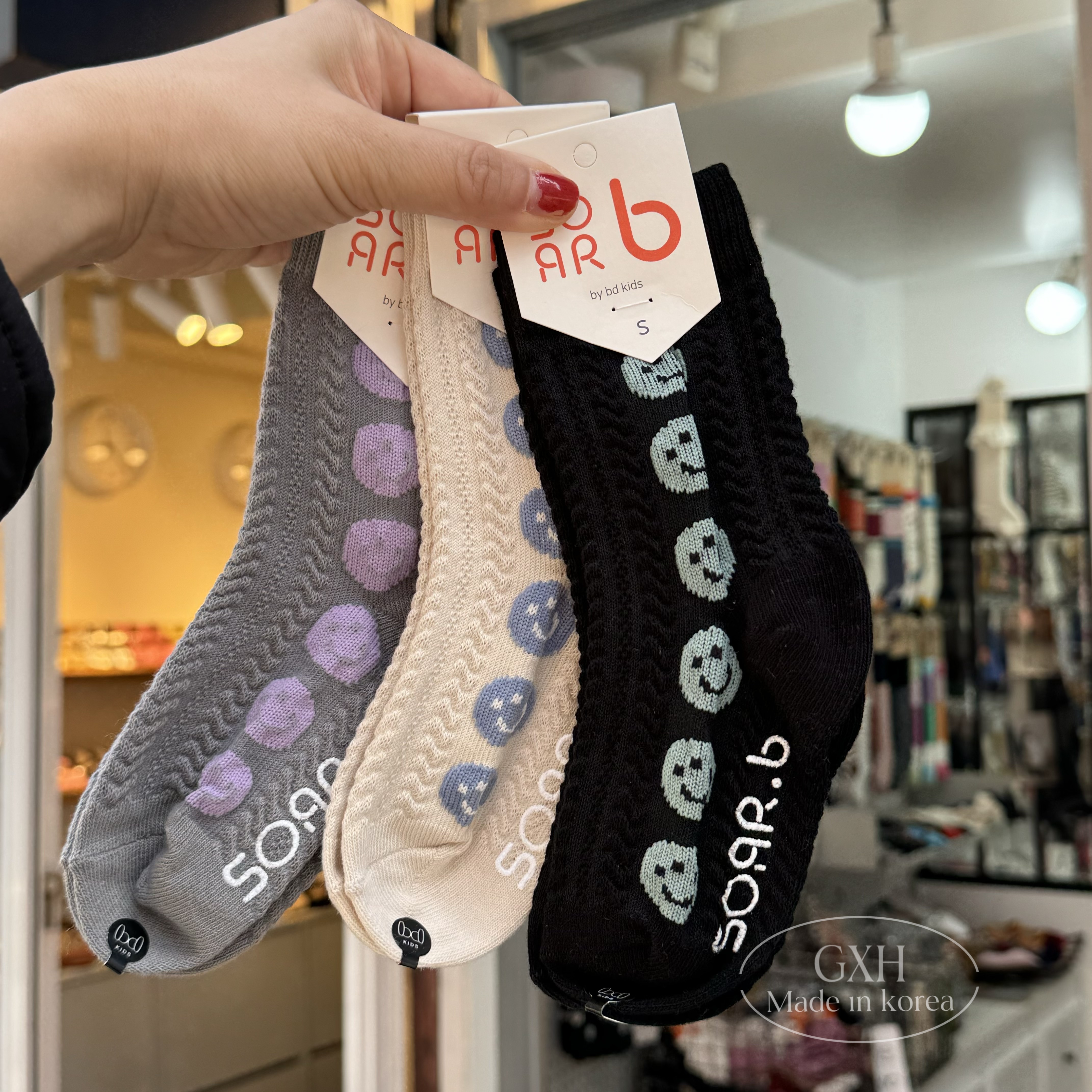 buddykids可爱笑脸男女童学生袜