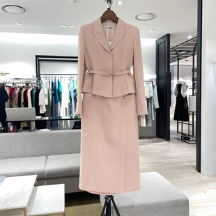 2025早秋新款时尚腰带西装外套收腰显瘦修身小香风半身裙套装女