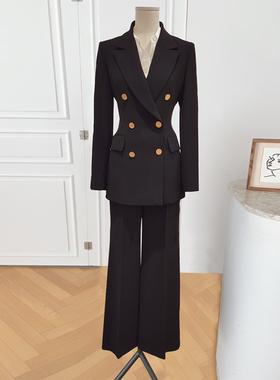 西装外套女2025春秋季事业编公务员面试服装正装西服黑色职业套装