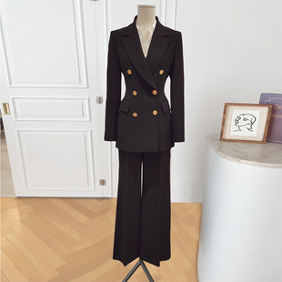 西装外套女2025春秋季事业编公务员面试服装正装西服黑色职业套装