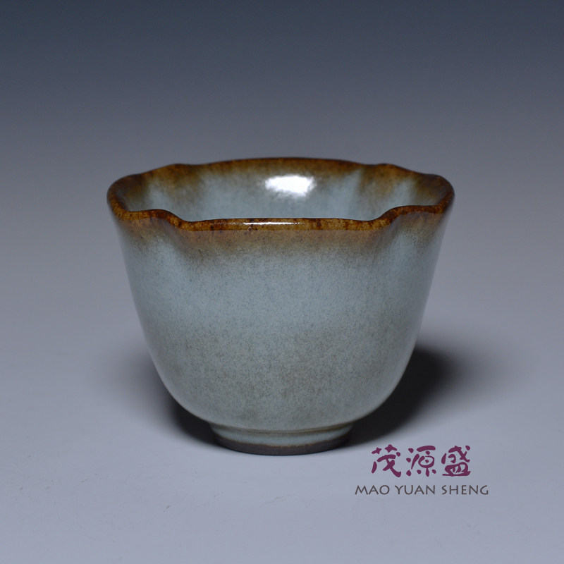 【茂源盛】台湾张书曜 纯手工中式复古风汝窑 铁口开片陶瓷 茶杯