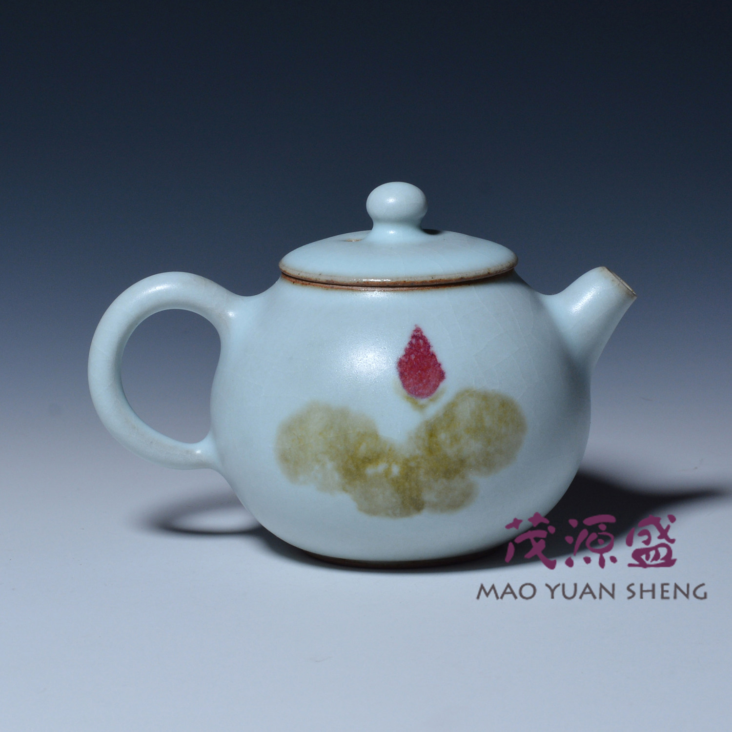 茂源盛 台湾张书曜纯手工中式复古汝窑开片手绘荷花陶瓷茶壶 多款