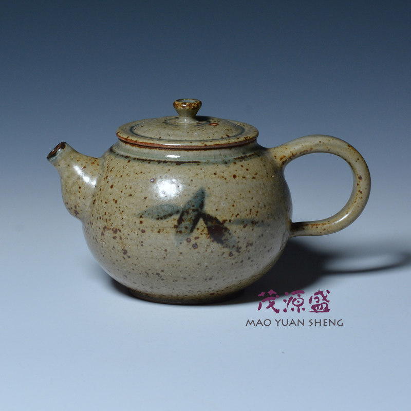 【茂源盛】台湾张书曜茶具复古青花纯手工陶瓷茶壶 中式手绘165ml