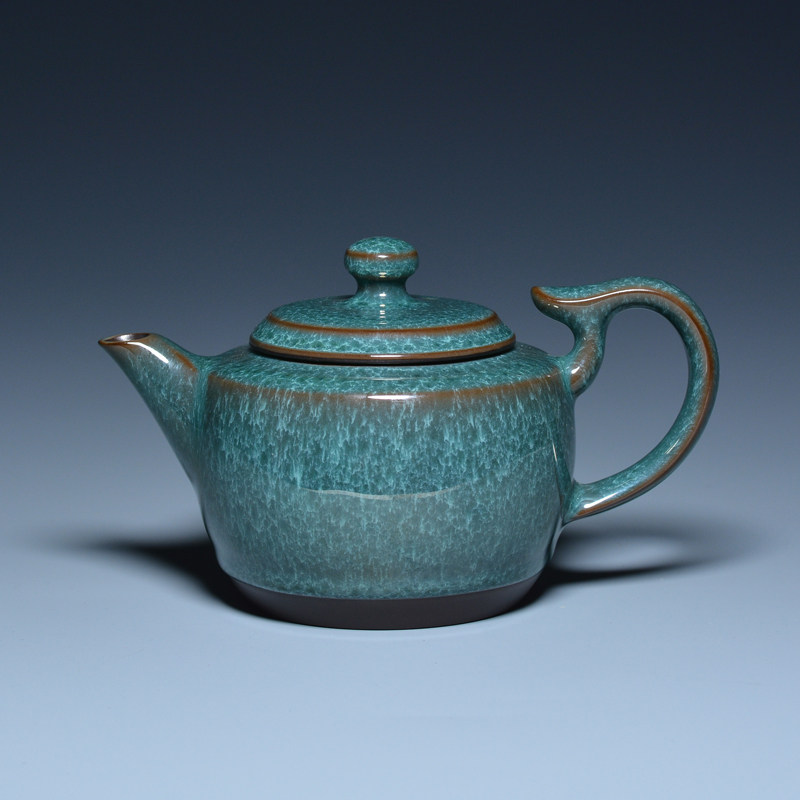 【茂源盛】台湾三希陶瓷 中式复古风 蓝色功夫茶具 陶底翠玉茶壶