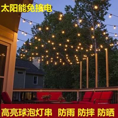 露营串灯婚礼庭院花园店铺商场景区吊顶复古装饰灯户外防雨太阳能