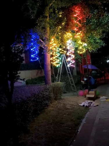 树木挂树灯装饰灯街道