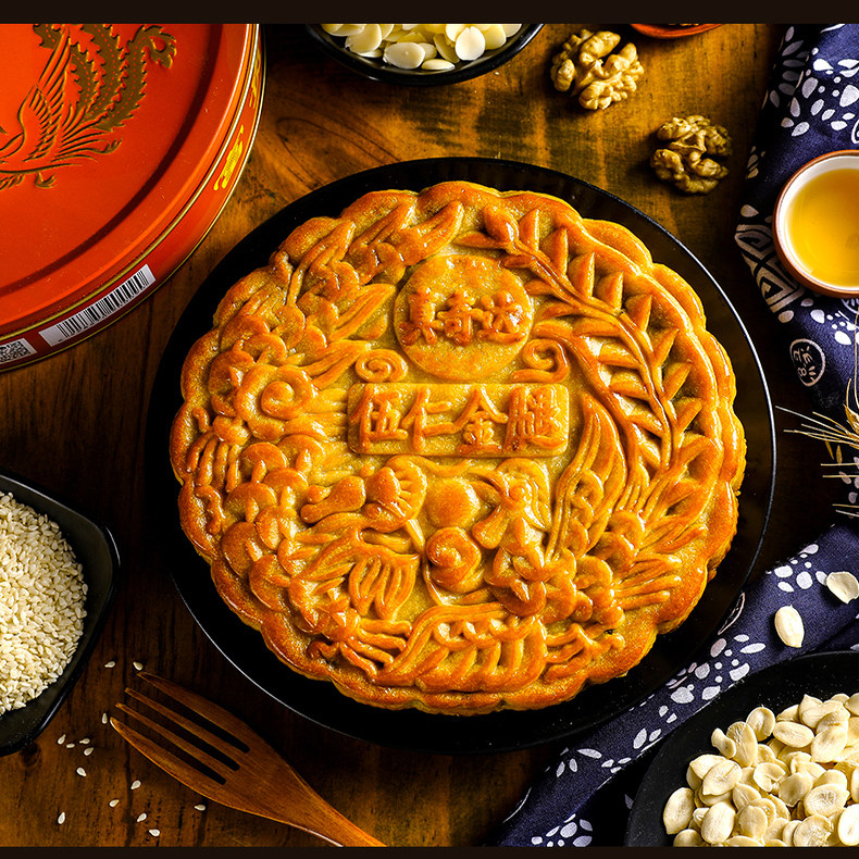 真奇达广式伍仁金腿大月饼湛江老式五仁叉烧火腿月饼中秋送礼装