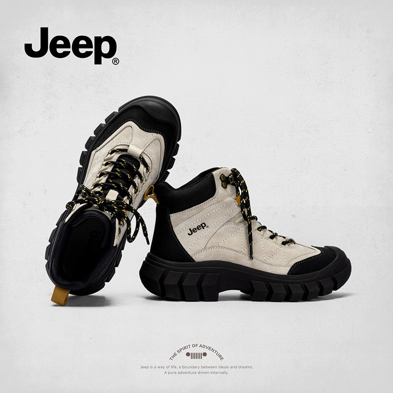 jeep马丁靴女款2024新款秋冬户外徒步登山鞋增高工装靴英伦风短靴
