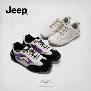 jeep百搭休闲平底鞋女秋冬通勤女鞋轻便舒适运动鞋软底复古德训鞋