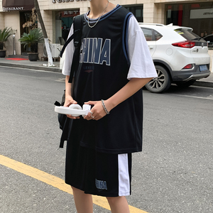 男生运动套装韩版潮流夏季两件套帅气短袖篮球短裤一套TZ04-P35图片
