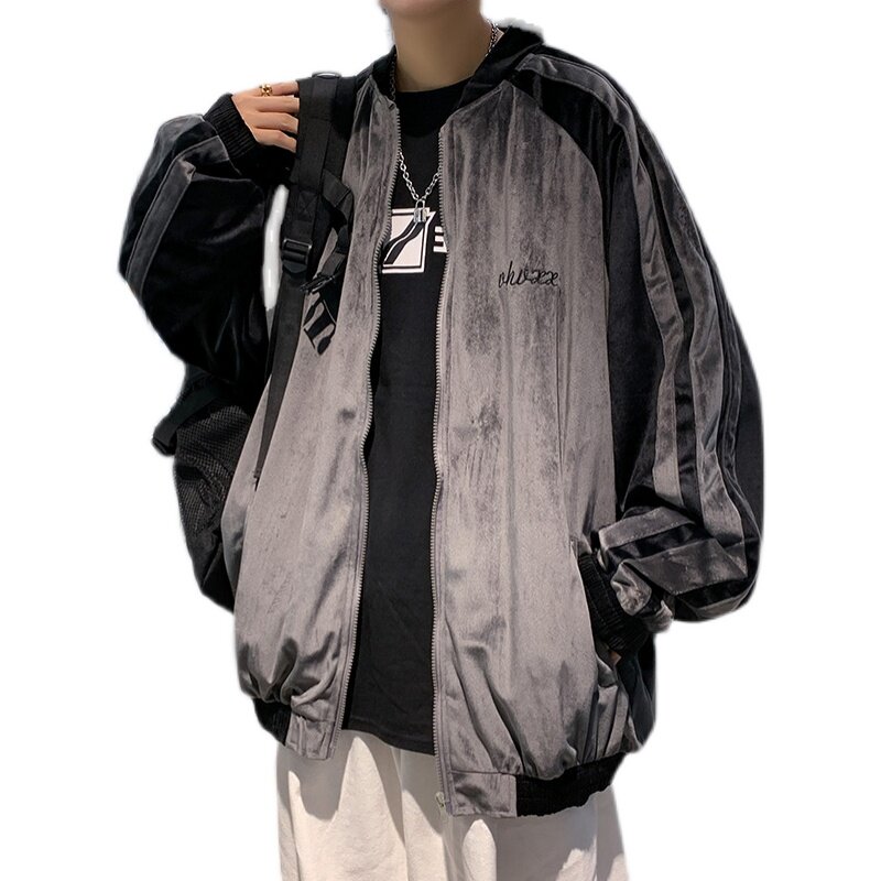 金丝绒夹克男秋季潮流宽松棒球服外套ins港风韩版潮牌服WY016-P63,男装夹克,星座308B-1