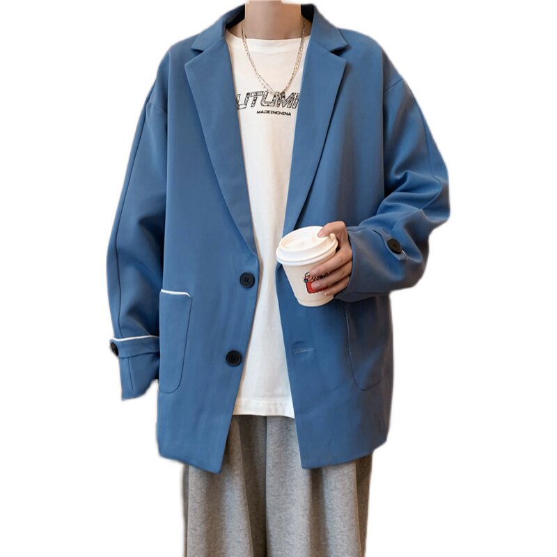 炸街小西装外套男高宽松休闲潮ins春秋港风痞帅西服XZ01380-P58,女装西装,星座308B-1