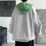 假两件外套男潮牌春秋季新款连帽棒球服休闲男装夹克JK0152-P55，男装夹克，星座308B-1