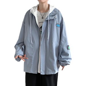假两件外套男潮牌春秋季新款连帽棒球服休闲男装夹克JK0152-P55图片