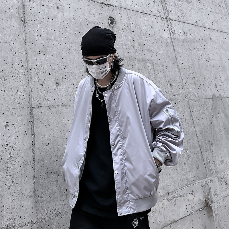 欧美简约炸街飞行夹克男潮牌街头痞帅宽松秋外套棒球服JK008-P58,男装夹克,星座308B-1