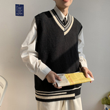 针织V领无袖背心男外穿秋季ins潮牌bf毛衣马甲坎肩外套MY31-P32，男装针织衫/毛衣，星座308B-1