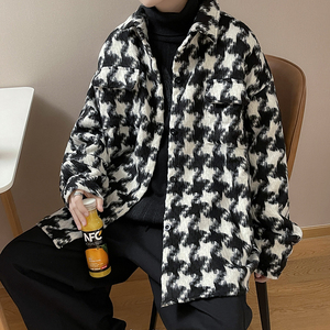 毛呢大衣男秋冬季韩版潮流外套2023新款潮牌宽松上衣服W0239-P78图片