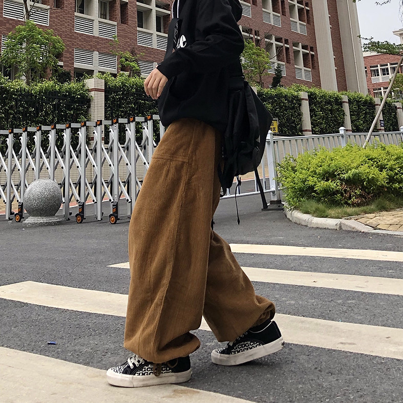 秋冬日系复古休闲灯芯绒裤子男宽松潮牌裤哈伦灯笼K0377-P38,男装休闲裤,星座308B-1
