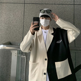 西装外套男高级设计感小众2023新款拼色西服上衣XZ06522-P55，男装夹克，星座308B-1