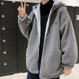 羊羔绒外套男两面穿连帽棉袄新款棉衣男冬季加厚棉服MY059-P85，男装棉衣，星座308B-1