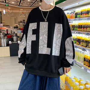 日系复古腰果花卫衣chic港风潮牌痞帅炸街hiphop外套男MY029-P32图片
