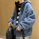 羊羔绒外套男两面穿连帽棉袄新款棉衣男冬季加厚棉服MY059-P85，男装棉衣，星座308B-1